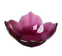 JUNYFFF Phnom Penh Glass Salad Bowl, Large Clear Fruit Bowl Restaurant Serving Bowls Dessert Bowl Household Glassware Great for Salad, Cereal, Pasta, Snacks, Desserts,Purple