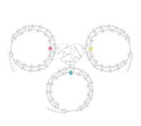 JunyiDIY 3PCS Sisters Bracelet Set Heart-Shaped Puzzle Engraved We Will Always Be Connected Women's Graduation Birthday Crystal Gift Double-Layer Love Chain Bracelet (Silver)