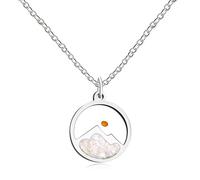JunyiDIY Christian Gifts Mustard Seed Necklace for Women, Move Mountains Shell Necklace Christian Faith Jewelry for Sisters BFFs and Best Friends, Platinum-Plated Stainless Steel