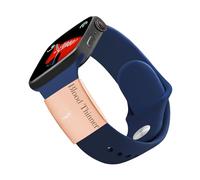 JunyiDIY Engraved Blood Thinner Medical ID Tag Suitable for Women's Apple Watch Band | Rose Gold Plated Stainless Steel ID Health Identification for Her YA4313