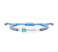 JunyiDIY Epilepsy Medical ID Bracelet for Him, Adjustable Woven Emergency Alert Wristpiece, Durable SOS Health Jewelry with Dementia Awareness Design YA5657
