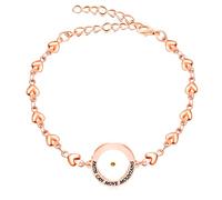 JunyiDIY Faith Bracelet for Women | Heart Link Chain Mustard Seed Jewelry, FAITH CAN MOVE MOUNTAINS | Rose Gold-Plated Stainless Steel Christian Jewelry Inspirational Gift YA4281