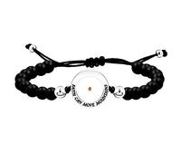 JunyiDIY Faith Can Move Mountains Inspirational Bracelet - Christian Religious Mustard Seed Faith Bracelet Black Agate Stone Bracelet for Women Men Birthday Graduation Gift Y3558