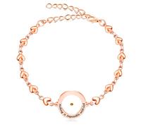 JunyiDIY Fashion Religious Bracelet for Women | Heart-Shaped Chain with Round Charm | Nothing is Impossible with God | Rose Gold-Plated Stainless Steel Christian Jewelry Gift YA4282