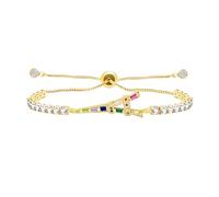 JunyiDIY Gold Plated Eiffel Tower Bracelet for Women, Adjustable Tennis Chain Paris Travel Souvenir Jewelry Gift for Sisters Best Friends Birthday Friendship Dream Gift YA5691