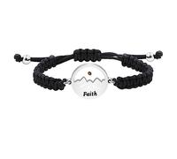 JunyiDIY Heart Mountain Mustard Seed Faith Bracelet for Girls Women Briaded Black String Faith Religious Bracelet for Christian Friend Sisters Birthday Graduation Inspirational Bracelet Gift Y3552, no