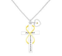 JunyiDIY Heart Mustard Seed Necklace, Christian Cross Infinity Pendant Inspirational Jewelry for Women BFFs Best Friends Strength Faith Religious Jewelry YA5151
