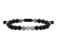 JunyiDIY Men’s Shiny Evil Eye Bracelet with 4 Map Jasper, Black Obsidian & Lava Rock Protective Good Luck Jewelry for Brother Husband Thanksgiving Anniversary