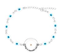 JunyiDIY Nothing Is Impossible with God Bracelet for Women - Mustard Seed Charm Türkiye Evil Eye Chain Silver Bracelet - Courage and Protection Bracelet for Mom, Grandma Aunt