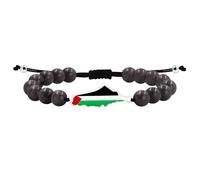 JunyiDIY Palestinian Flag Cat Eye Stone Handmade Beaded Bracelet for Sisters, Adjustable Cultural Hope and Pride Gift for BFF Best Friend YA6029