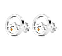 JunyiDIY Round Mountain Mustard Seed Stud Earrings for Women, Hypoallergenic Stainless Steel Earrings Religious Jewelry - Hope Gift for Mom and Wife