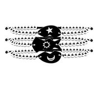 JunyiDIY Set of 3 Stainless Steel Heart-shaped Puzzle Bracelets Engraved with Star, Sun, Moon Symbols - Perfect for Family Friendship BFF Gifts