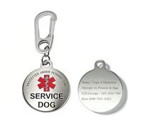JunyiDIY Smart Service Dog ID Tag with Dynamic QR Code Health Profile, Scannable Medical Alert Tag for Working Dogs, No Subscription Required