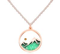 JunyiDIY Women's Green Luminous Mustard Seed Necklace | Rose Gold Plated Faith Jewelry | Glow in the Dark Christian Pendant for Wife Mom Birthday Thanksgiving Day