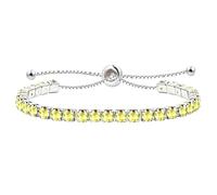 JunyiDIY Yellow Cubic Zirconia Tennis Bracelet for Women, Adjustable Sparkling Jewelry Birthday Friendship Day Gift YA4043