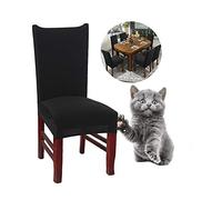 JunYito Stretch Dining Chair Covers Slipcovers Top Chair Protector for Dining Room Hotel Ceremony Banquet Wedding Party Décor (C-Black, 4 Pcs)