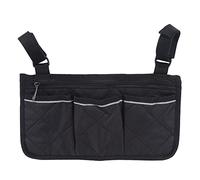 JUNYY Multifunctional Wheelchair Armrest Side Storage Bag With Pouches Lightweight Wheelchair Armrest Accessories(Black)
