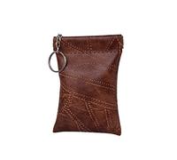 JUNYY Portable Men Women Small Coin Bags Hanging Waist Pu Leather Key Case For Car Key Holder(Brown)