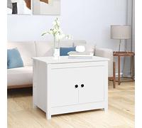 JUNZAI Coffee Table White 71x49x55 cm Solid Wood Pine,End Table,Tea Table,Couch Table