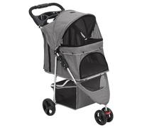 JUNZAI Folding Dog Stroller Grey 80 x 46 x 98 cm Oxford Fabric, Baby and Baby, Transport Baby, Pushchairs (SPU:172197)