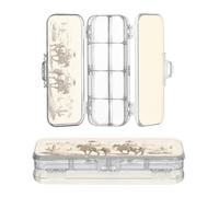 JUNZAN American Western Cowboys Clear Pencils Box Double Layer Pencil Container For Art Supplies With Snap-Tight Lid