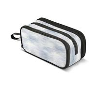 JUNZAN Blue and Gray Strokes Pencil Bag Aesthetic Pencil Case Pen Pouch for Women Men School Office College Stationery Supplies