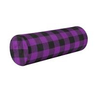 JUNZAN Bolster Pillow for Legs Firm Decorative Neck Roll Pillow Round Pillow Throw Purple Buffalo Cylinder Back Pillow Hip Support Pillow Cream Plaid
