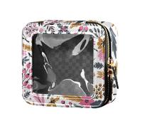 junzan Branches Berries Flower Clear Travel Makeup Bag Toiletry Bag Skin Care Bag for Flying, Branches Berries Flower, 5.1 x 2.2 x 4.7 inches, Colorful
