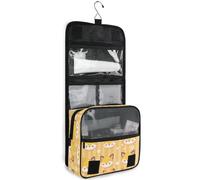 junzan Cartoon Foxs Hanging Toiletry Bag for Women & Men Travel Cosmetic Bag with Hook Family Makeup Organizer, Cute Rabbits in Pink, 18.5"(Unfold) x 9" W x 4" H, Colorful