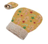 JUNZAN Christmas Gingerbread Man Cat Sleeping Bag Cats Bed Cave Plush Warm Pet Sleep Sack for Indoor Cat Small Dog Machine Washable Orange