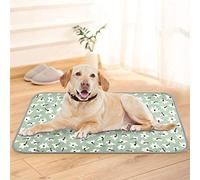 JUNZAN Dog Cooling Mat Cute Daisy Sage Green 24'' x 39'' Summer Keep Cool Pad for Puppy Cats Breathable Cooling Blanket for Home Pet Crate Cages