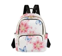 JUNZAN durables Polyester Casual Backpack with Top Handle, Flowers Blooming Feline, M, Full Print