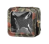 junzan Equinox Flower Cute Makeup Case Bag Clear Travel Bags for Toiletries Cosmetic Organizer Case for Flying, Equinox Flower, 5.1 x 2.2 x 4.7 inches, Colorful, Equinox Flower, 5.1 x 2.2 x 4.7