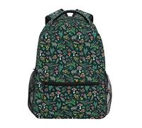 JUNZAN Frog Mushroom Forest Botanical Berries Laptop Backpack 16 Inch School Travel Bags Bookbag for Kids Boys Business, Frog Mushroom Forest Botanical Berries, S, Modern