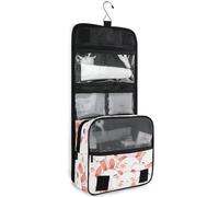 junzan Funny Rabbits White Hanging Toiletry Bag for Women & Men Travel Cosmetic Bag with Hook Family Makeup Organizer, Funny Rabbits White, 18.5"(Unfold) x 9" W x 4" H, Colorful