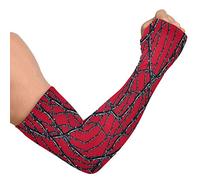 JUNZAN Hand Drawn Colorful Frogs Cooling Arm Sleeves for Women Men Gardening Farmer UV Sun Protection, Horror Art Style Pattern Red, One size