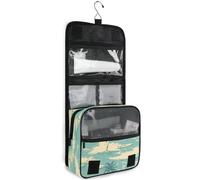 junzan Hanging Toiletry Bag for Women & Men Discord47_1 Travel Cosmetic Bag with Hook Family Makeup Organizer, Cute Rabbits in Pink, 18.5"(Unfold) x 9" W x 4" H, Colorful