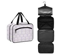 JUNZAN Hanging Travel Toiletry Bag for Women Cartoon Bear Faces Toiletry Bags with Hook Makeup Organizer Blue, Cartoon Bear Faces, 10.8" x 8" x 5.5", Colorful