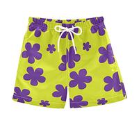 JUNZAN Independence Day Star Abstract Swimsuit for Kids Boys Teens Beach Holiday 3-14 Years, Style St'patrick Purple Yellow, 10-12 Años