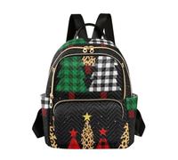 JUNZAN Lightweight Travel Daypack with Multiple Pockets, Merry Christmas Trees, M, Full Print