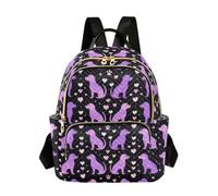 JUNZAN Multi-Pocket Quilted Backpack for Work and Travel, Violet Heart Shepherds, M, Full Print