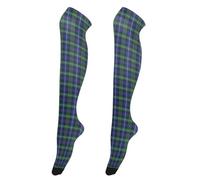 junzan Over-Knee Socks for Women Elastic Tall Thigh High Stockings Extra Long for Pregnant Women Athletic Knee High Socks for Daily Wear, Cosplay Blue Green Tartan, Blue Green Tartan, 22.9 Inches/59CM