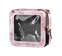 junzan Peach Flowers Mini Makeup Bag Toiletry Bag Skin Care Bag for Flying, Peach Blossoms, 5.1 x 2.2 x 4.7 inches, Colorful, Peach Blossom, 5.1 x 2.2 x 4.7 inches, Colorful