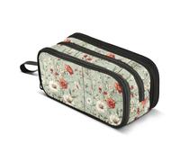 JUNZAN Pencil Bag Vintage Flowers Carnation Aesthetic Pencil Case Pen Pouch for Women Men School Office College Stationery Supplies Sage Green