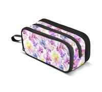 JUNZAN Pencil Bag Wildflower Orchid Floral Aesthetic Pencil Case Pen Pouch for Women Men School Office College Stationery Supplies