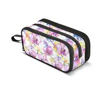 JUNZAN Pencil Bag Wildflower Orchid Floral Aesthetic Pencil Case Pen Pouch for Women Men School Office College Stationery Supplies