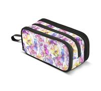 JUNZAN Pencil Bag Wildflower Orchid Flower Aesthetic Pencil Case Pen Pouch for Women Men School Office College Stationery Supplies