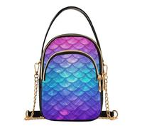 JUNZAN Quilted Women Crossbody Purse For Smartphone | Stain Resistant & Easy To Wipe Clean Shoulder Purse Weekend Outdoor Walk Purple Ombre Mermaid