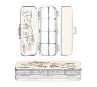 JUNZAN Retro Western Cowboys Clear Pencil Plastic Box Double Layer Penscases For Art Supplies With Snap And Lid