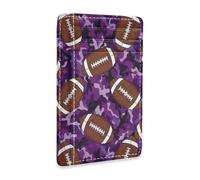 JUNZAN Slim Wallet Card Holders for Men Women American Footballs Minimalist Front Pocket Wallets Small Card Case RFID Blocking Purple Camo